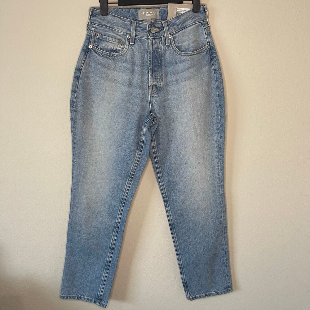New Everlane The Curvy ‘90s Cheeky Straight Jean Vintage Sunbleached Blue - 26